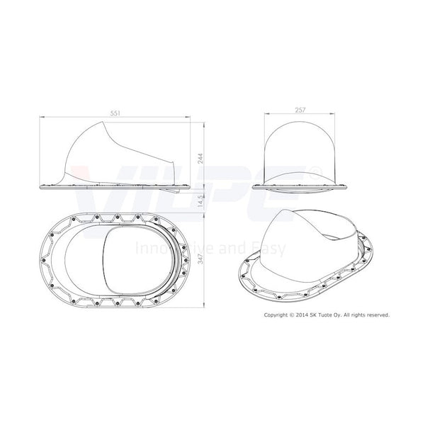 XL Classic läpivienti Vilpe 732542 Musta 7813642