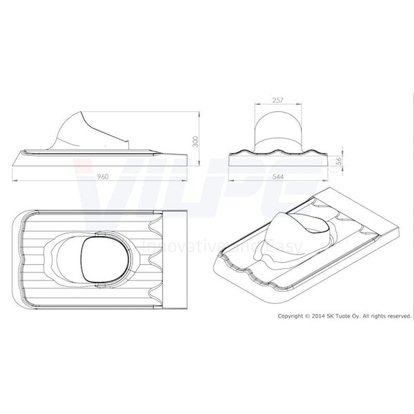Kattoläpivienti Vilpe XL Universal pelti- ja tiilikatolle ruskea 7813624