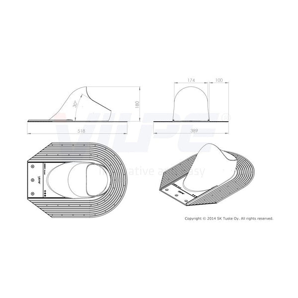 Kattoläpivienti Vilpe HS Huopa/Slate Musta 7820106