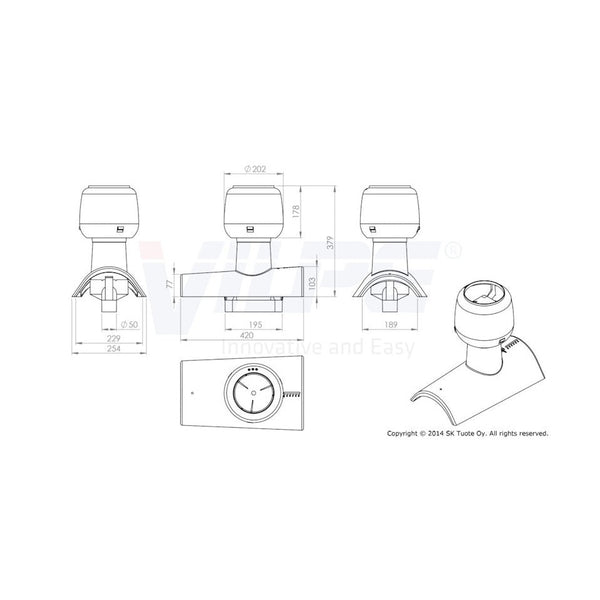 Harjatuuletin Vilpe Flow tiili 733934 Ruskea 7820554