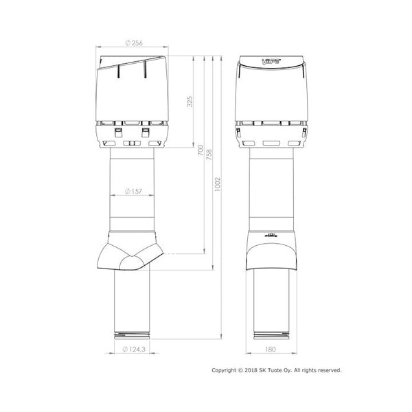 Poistoputki Vilpe 125P/IS/700 Flow musta 7820265