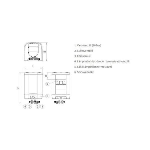 Käyttövedenlämmitin Jäspi VLK 160 3 kW 5260136