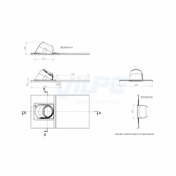 Läpivientisarjapiipulle Vilpe no.1 pyöreä, musta 742422 5086132