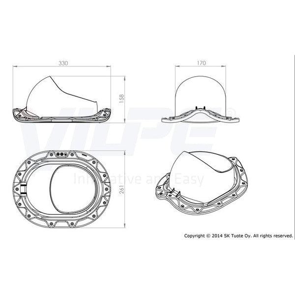 Läpivienti muotokate 2K Vilpe musta 7820165