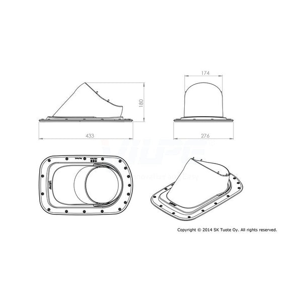 Kattoläpivienti Vilpe Classic Vino 746028 Punainen 7820395
