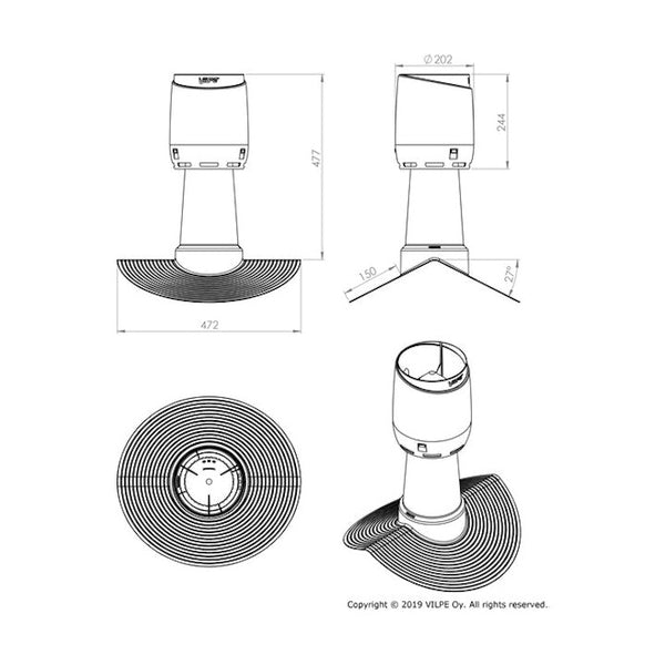 Alipainetuuletin Vilpe Flow Alipai 110 harja 27 koottuna musta 7820446