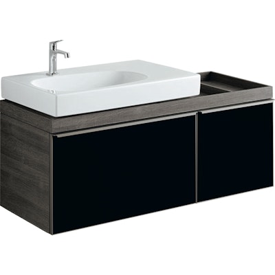 Alakaappi citterio musta lasi/tammi harmaanruskea 1200mm, oikea - Fertti.com