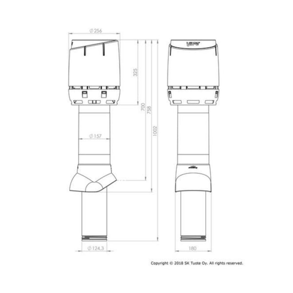 Poistoputki Vilpe 125P/IS/700 Flow ruskea 7820266