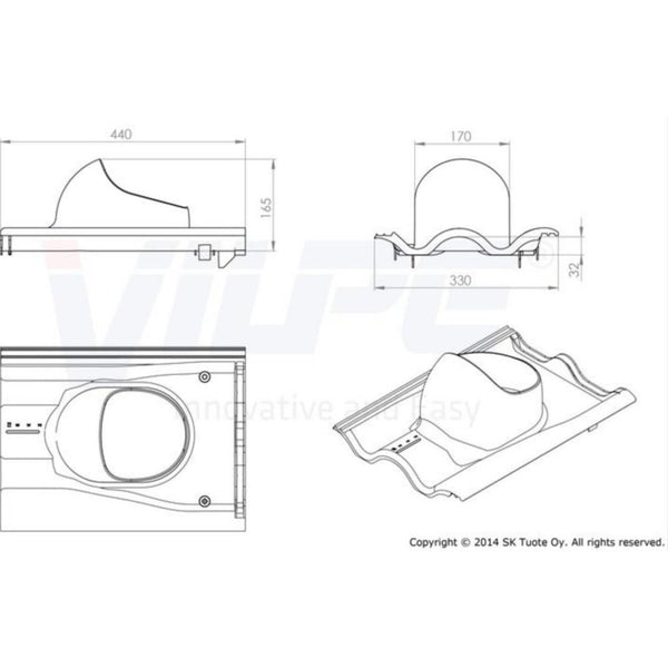 Kattoläpivienti Vilpe CLICK 360049 Tiilenpunainen 7820656