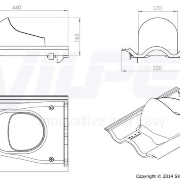 Kattoläpivienti Vilpe CLICK 360044 TIILI Ruskea 7820653