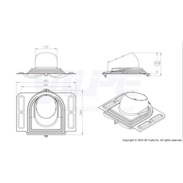 Kattoläpivienti CLICK VILPE 360024 Pelti ruskea 7820642