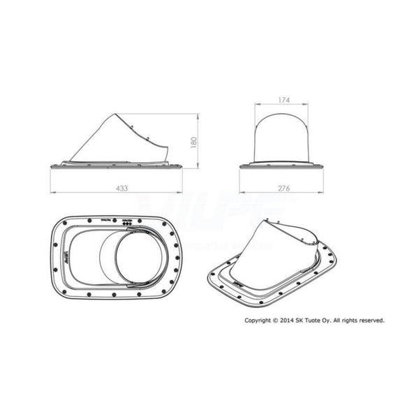 Kattoläpivientisarja Vilpe 360127 Classic Vino click harmaa 7820686