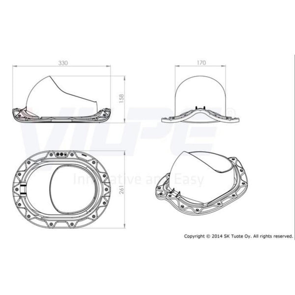 Kattoläpivienti Vilpe Muotokate CLICK 360142 musta 7820700