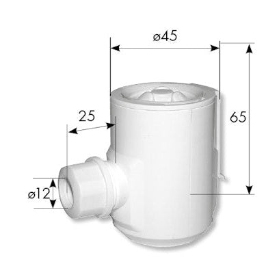 Kondenssivesilukko Vallox Silent pikakiinnityksellä muovi valkoinen 7911603
