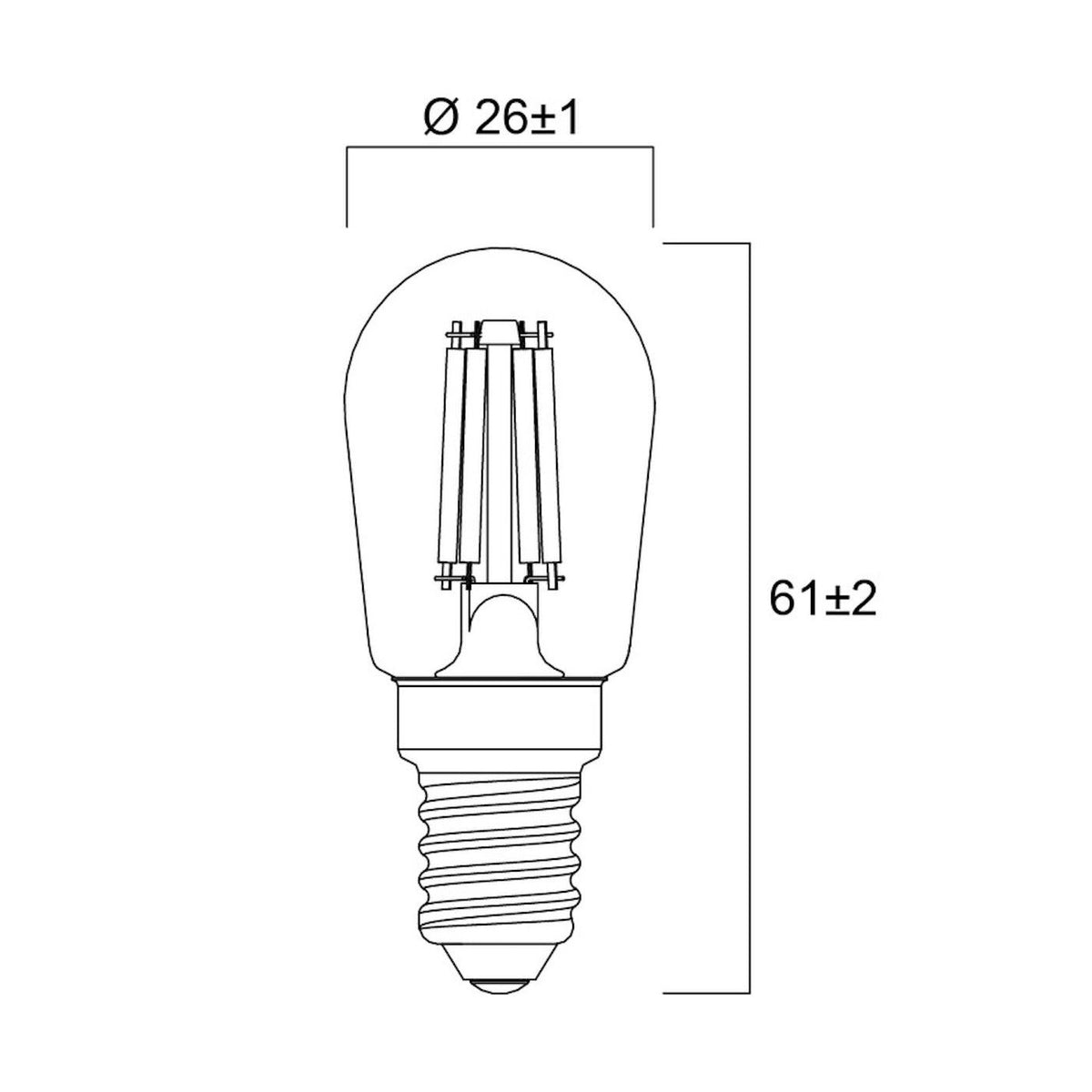 Kodinkonelamppu Toledo Retro T26 2.5W/827 250Lm E14 Cl [4740957] |
