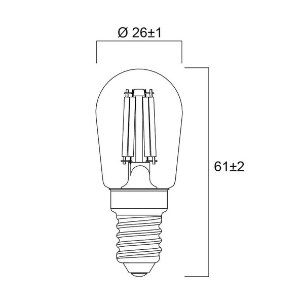 Kodinkonelamppu Toledo Retro T26 2.5W/827 250Lm E14 Cl [4740957] |