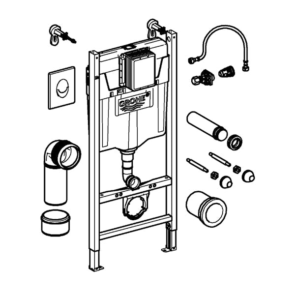 Seinä-WC asennusteline Grohe Rapid SL 1,13M sis. painikkeen [5753505]