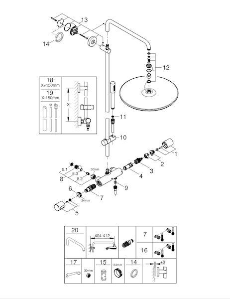 Sadesuihkuhana Grohe Rainshower System 400 26713000 [6325105]