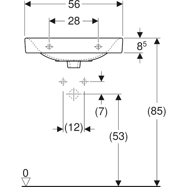 Pesuallas Ido Glow 560 neliö, ei hanareikää, ei ylivuotoaukkoa 1216501 [5611187] |