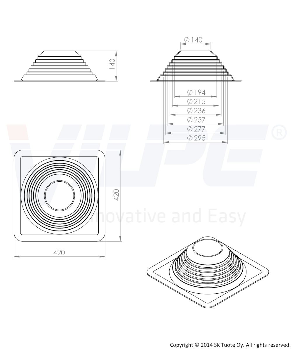 Penetration seal Vilpe 71727 Roofseal 5 180/330 [7813363]