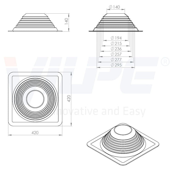 Penetration seal Vilpe 71727 Roofseal 5 180/330 [7813363]