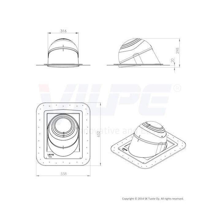Piippu - Läpivienti Vilpe 741027 No. 1 Pyöreä Ha [5086115] |