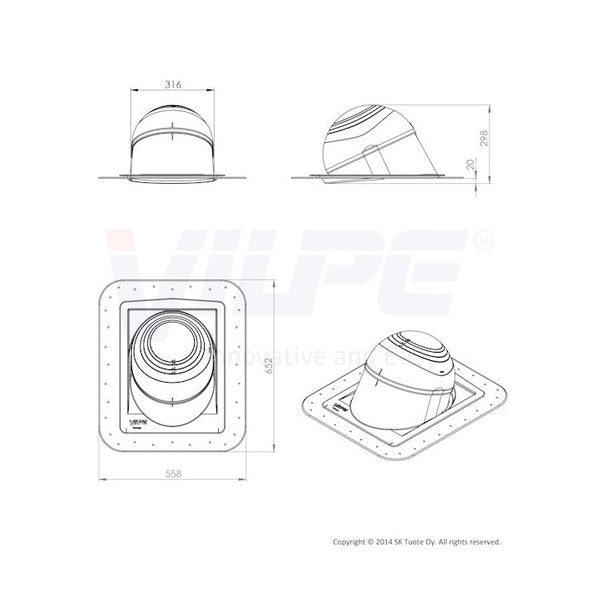 Piippu - Läpivienti Vilpe 741027 No. 1 Pyöreä Ha [5086115] |