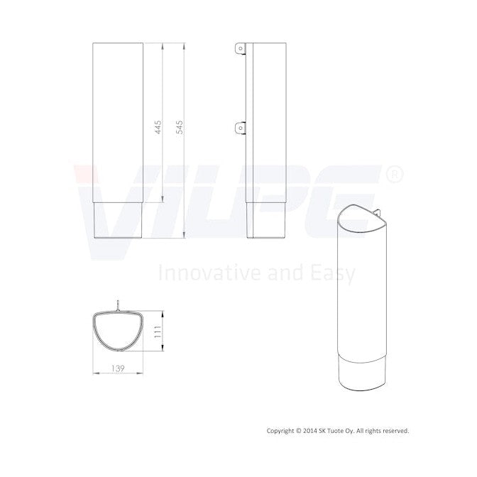 Tuuletuspaalu Vilpe Ross pysty 160, vaaleanharmaa 790461 [7814671] |
