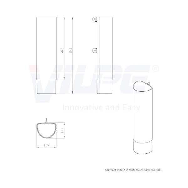 Tuuletuspaalu Vilpe Ross pysty 160, vaaleanharmaa 790461 [7814671] |