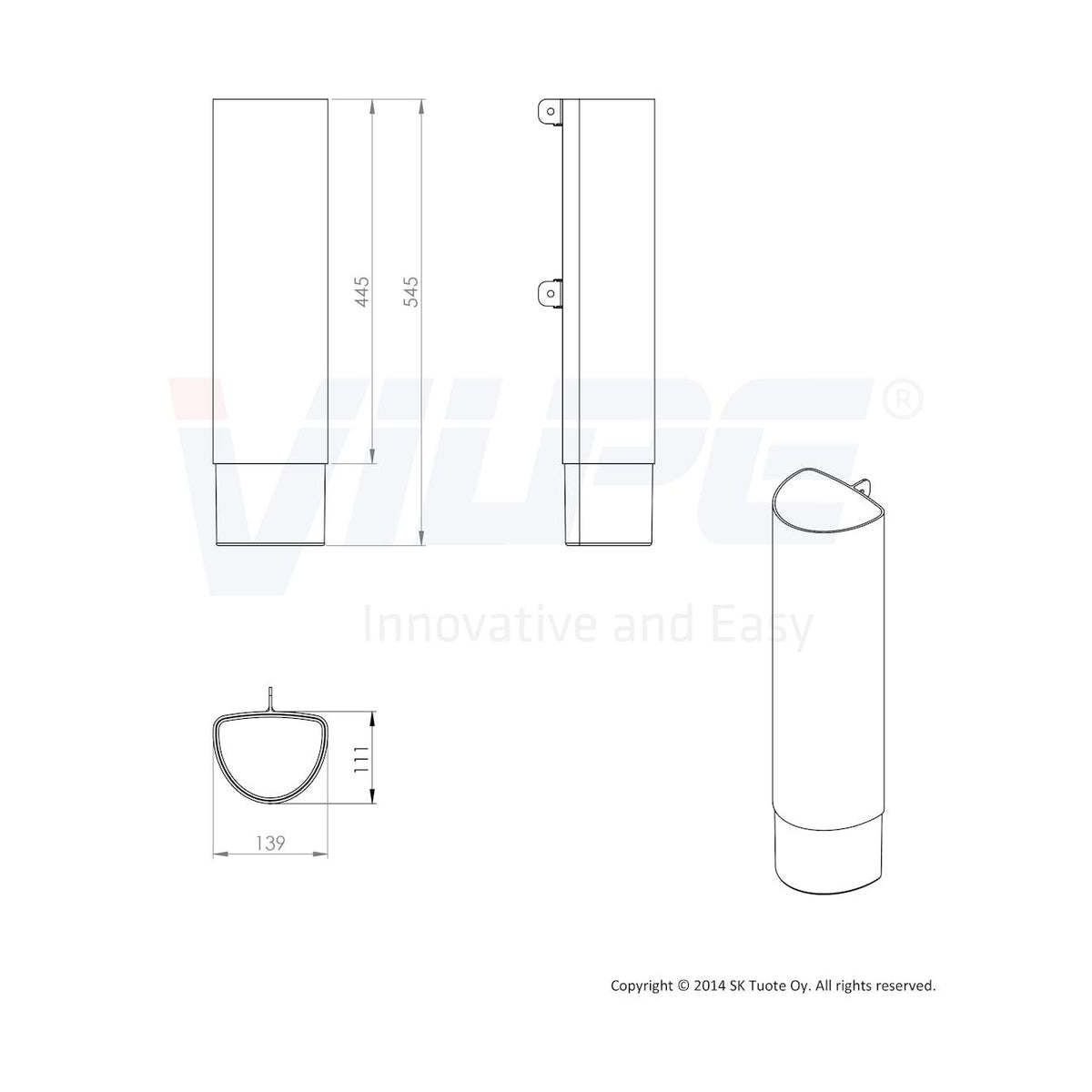 Tuuletuspaalun jatko Vilpe Ross 125 pystyputki musta [7814622] |