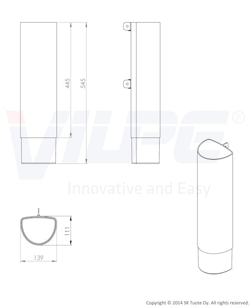 Tuuletuspaalu Vilpe Ross pysty 160, harmaa 790467 [7814677]