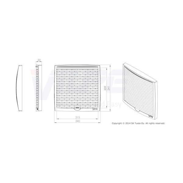 Ulkosäleikkö Vilpe Monitoimi 240x240 Valkoinen 8832005
