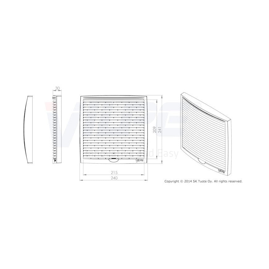 Ulkosäleikkö Monitoimi-ulkosäleikkö Vilpe 240x240 Harmaa 8832008