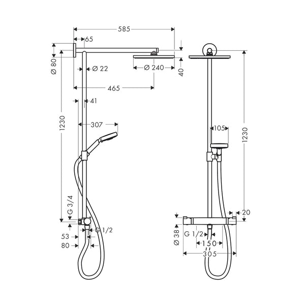Sadesuihkuhana Hansgrohe 27847000 RAINDAN S240 AIR NORD [6350941] |