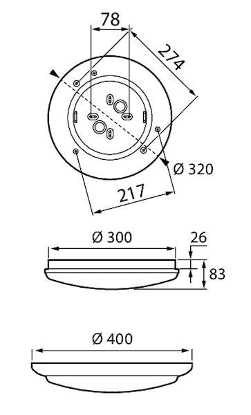 Tunnistinvalaisin Lumi 320 Ip44 12W/840 Pir Ms Pco Wh