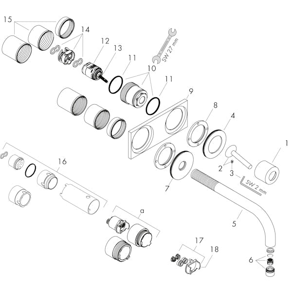 Pintaosa Hansgrohe 38112000 Axor Uno2 [6150256]
