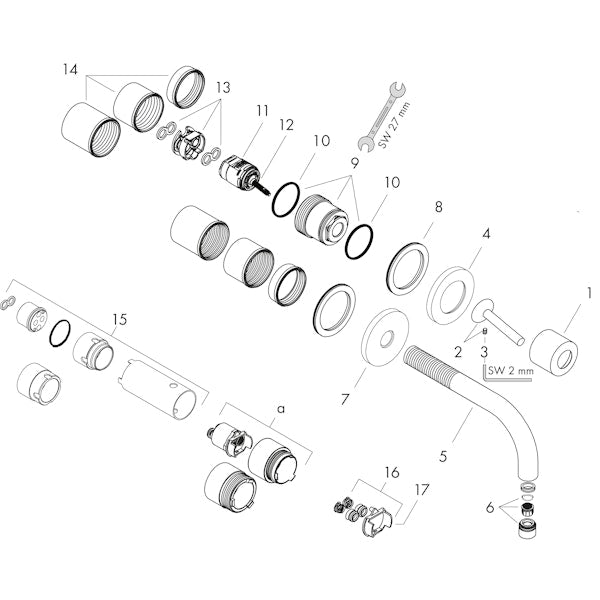 Pintaosa Hansgrohe 38116000 Axor Uno2 [6150258]