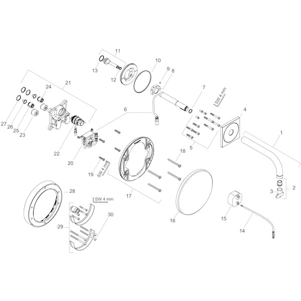 Pintaosa Hansgrohe 38119000 Uno2 Elektroninen, [6150165]