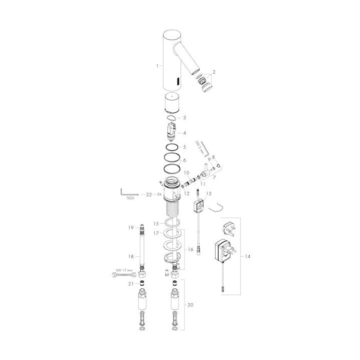 Pesuallashana Hansgrohe 10140000 Axor Starck Elektr, [6150227]