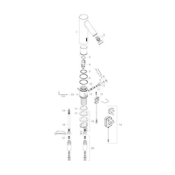 Pesuallashana Hansgrohe 10140000 Axor Starck Elektr, [6150227]