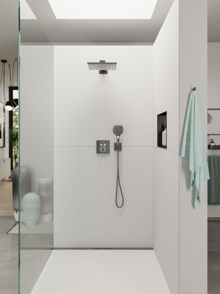 Seinäliitin Hansgrohe 26889340 Fixfit E harjattu Musta kromi [6550285]