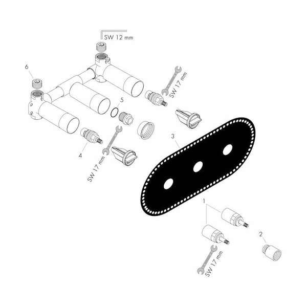 Piiloasennushana Hansgrohe 10303180 Axor Runko [6150355]