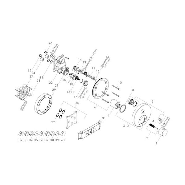 Piiloasennushana Hansgrohe 15744003 Select S 1-Toim Dzr [6350998]