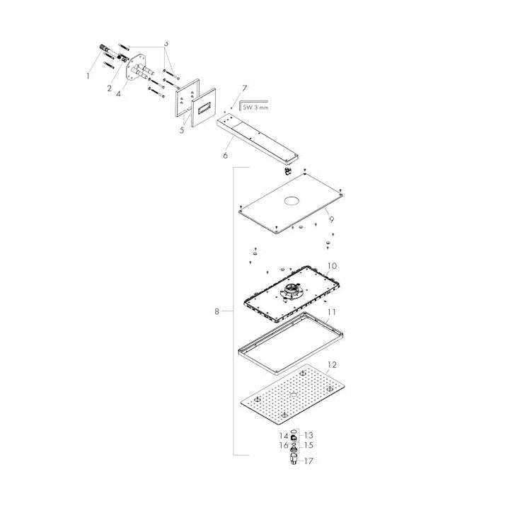 Piiloasennushana Hansgrohe 24003400 Rainmaker Yläsuihku [6559729]