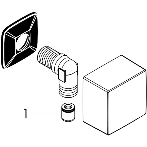 Seinäliitin Hansgrohe 26455000 Fixfit Square [6559566]