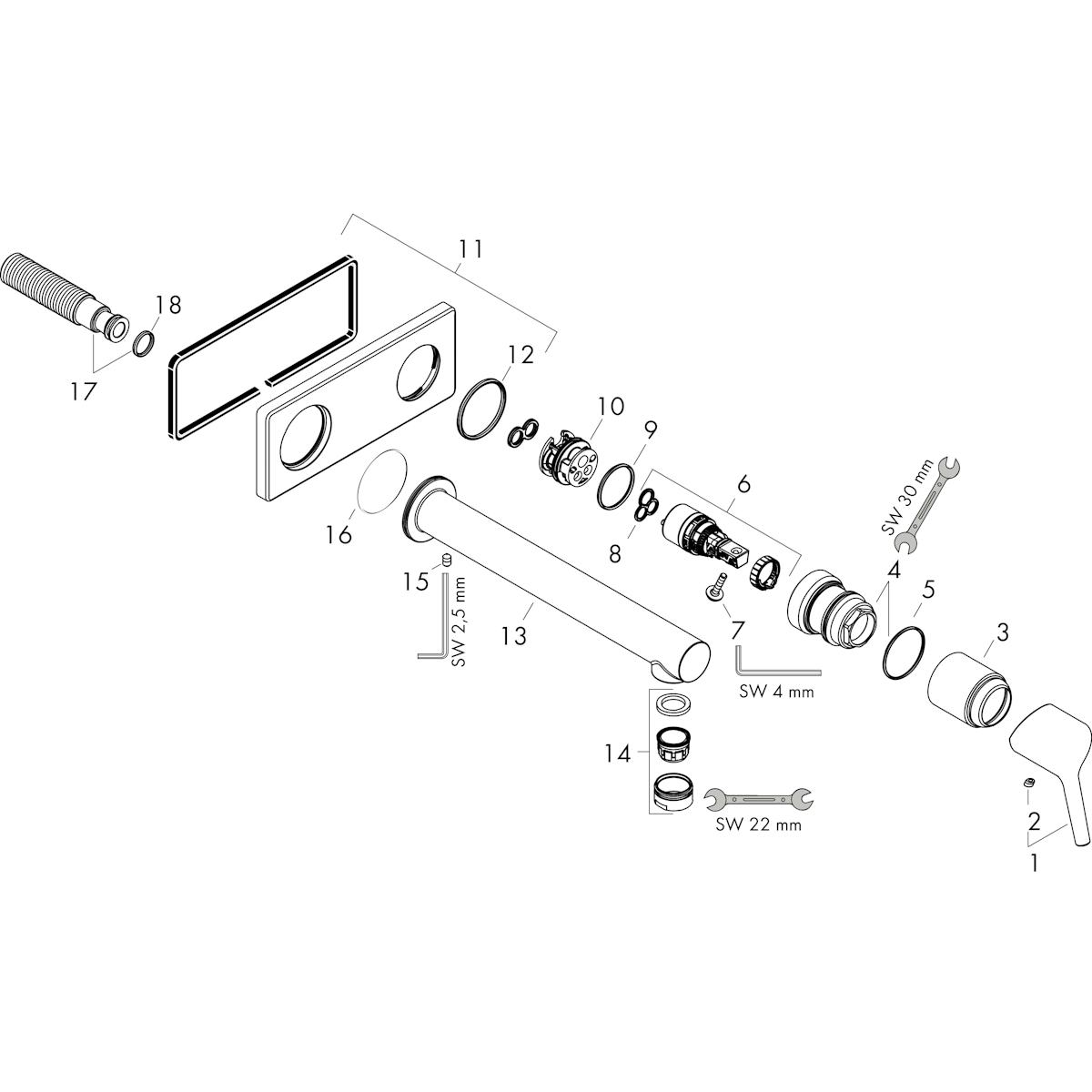 Piiloasennushana Hansgrohe 72111000 Talis S Pesuallas 225 [6150422]