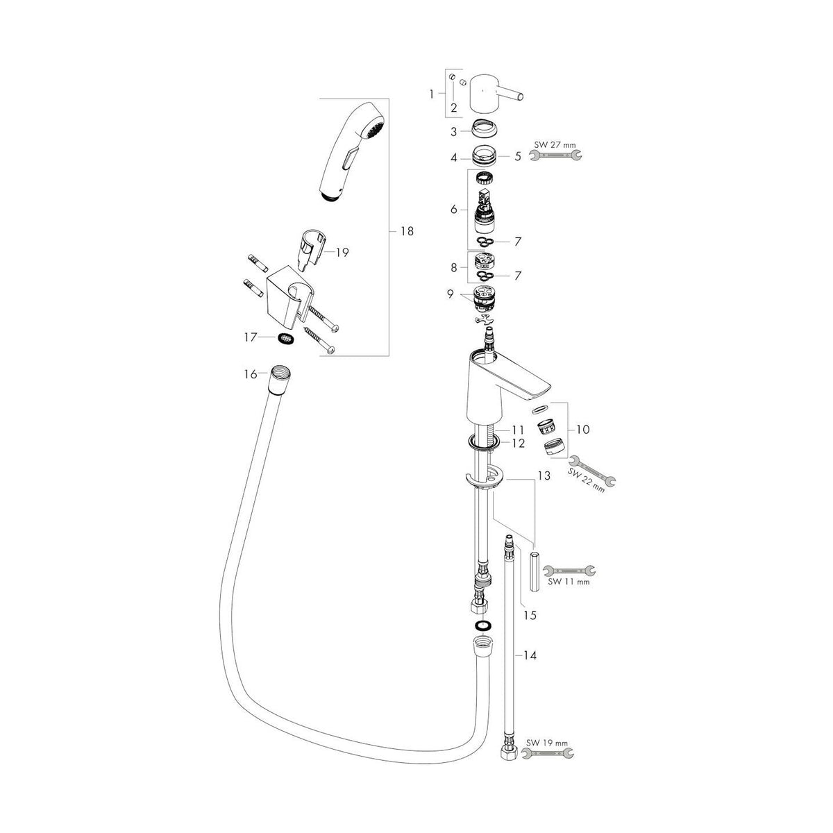 Pesuallashana Hansgrohe Talis S Push - Open, bidé 72290000 [6150449] |