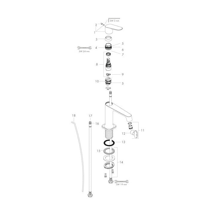 Pesuallashana Hansgrohe 34013000 Axor Citterio M 100 [6150786]