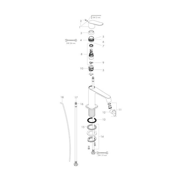 Pesuallashana Hansgrohe 34013000 Axor Citterio M 100 [6150786]