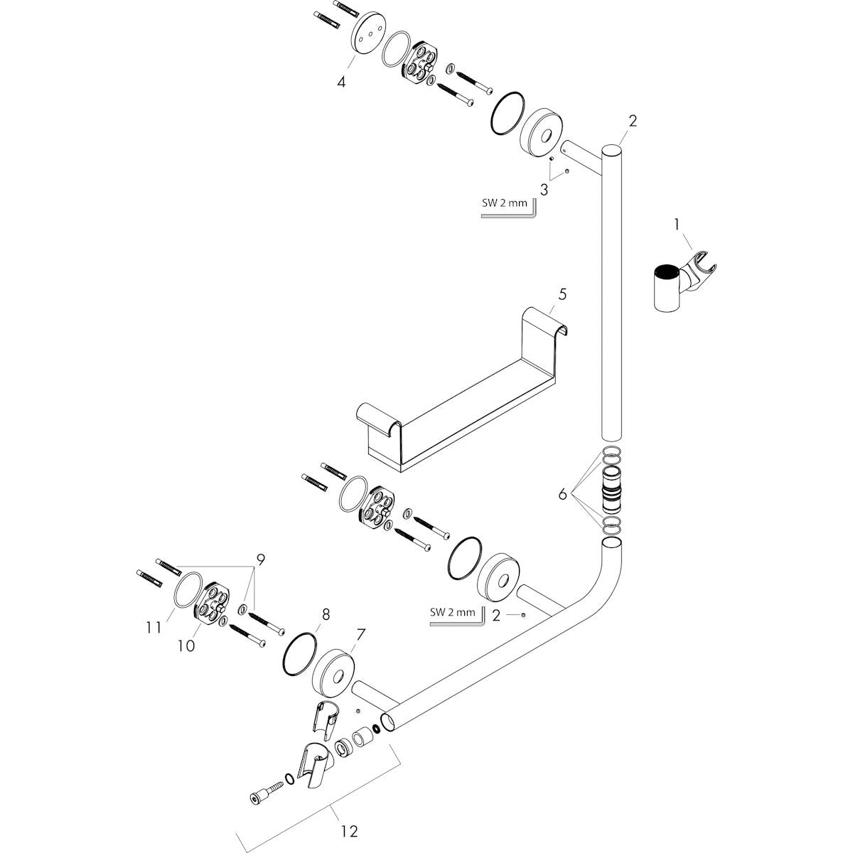 Suihkutanko Hansgrohe 26404400 Yhdist,Tukitanko 1100 [6559776] |